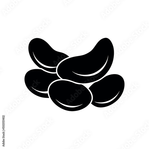 lima beans black white vector silhouette