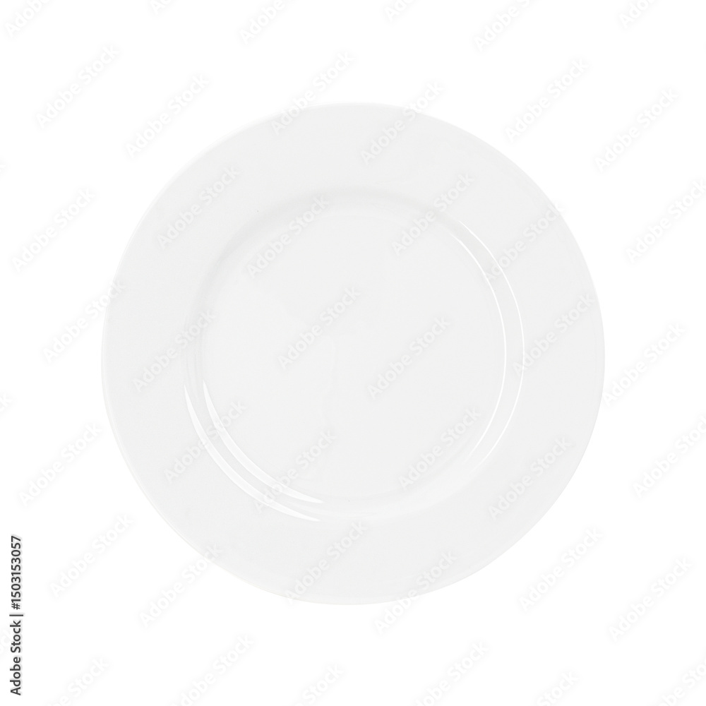 White Dinner Plate Empty ceramic round plate isolated on white background and png background White Dinner Plate Empty ceramic round plate isolated on white background and png background