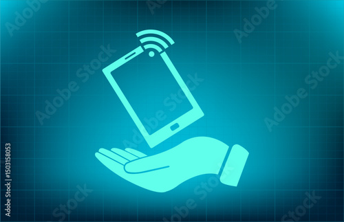 Vector icon on a blue background with a gradient	