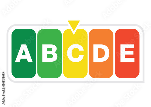 Nutriscore Scale for Food and Beverage C Classification Yellow