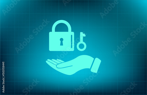Vector icon on a blue background with a gradient	