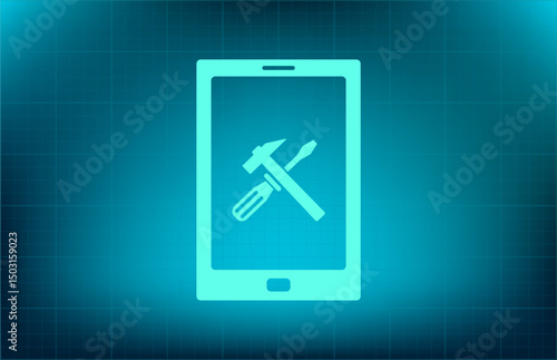 Vector icon on a blue background with a gradient	