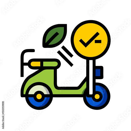 Green ride option icon representing sustainable transportation choices for taxi services