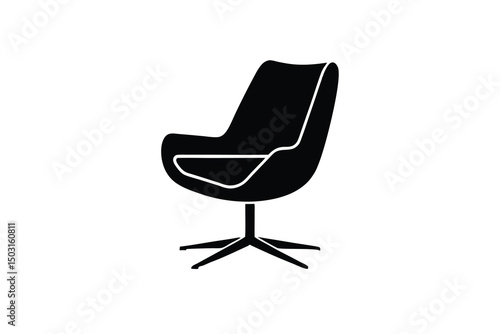 Modern swivel chair design comfortable seating furniture icon