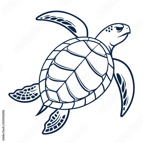 Turtle icon vector on white background. Adobe Illustrator Artwork