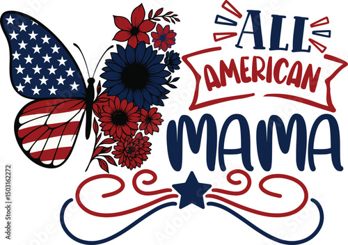 All American mama svg