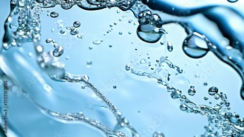 Water Droplets Abstract Motion Clean Aqua Splash Detail in 4K.