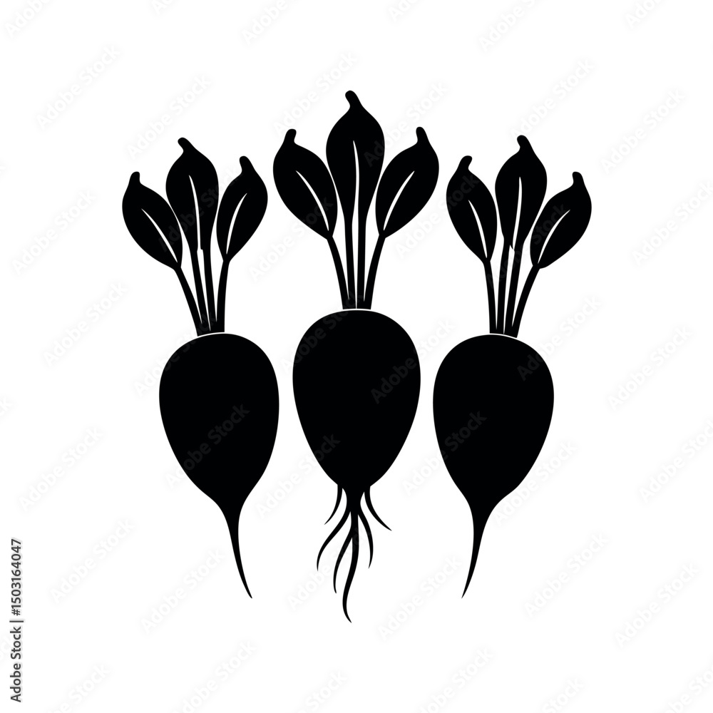 Fototapeta premium root vegetables vector silhouette