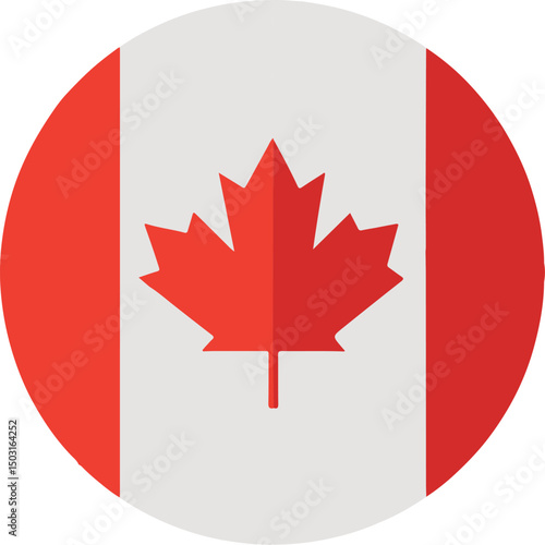 canada flag, round flag of canada 