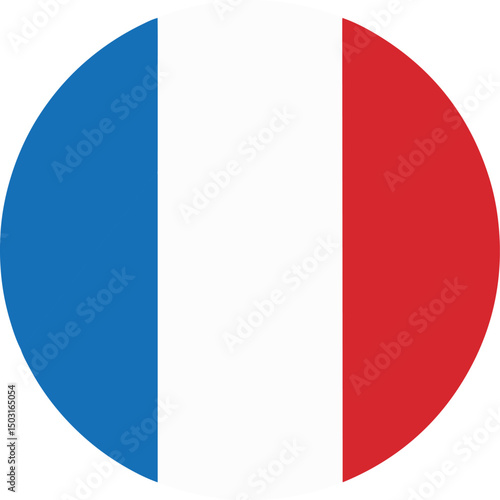france flag icon, round flag of france 