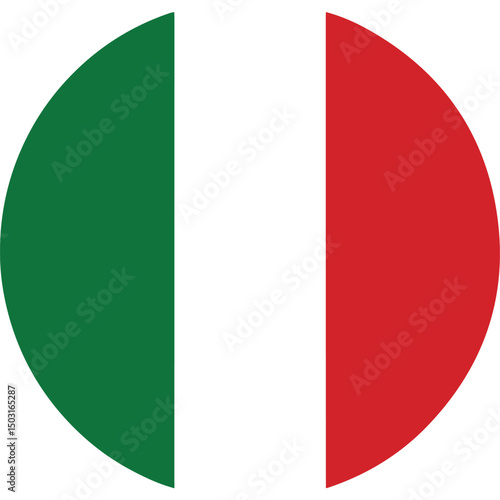italy flag icon, round flag of italy