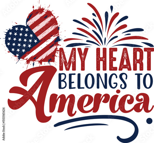 My heart belongs to AMERICA svg