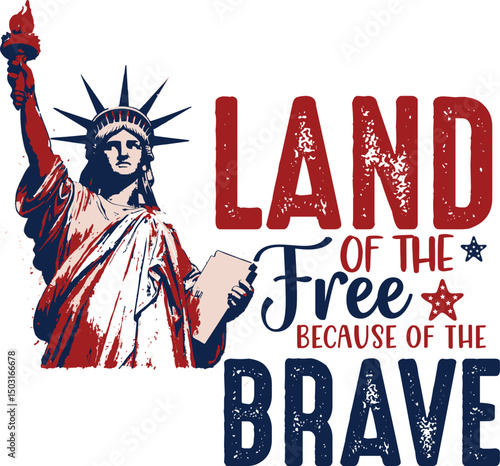 LAND of the FREE because of the BRAVE svg