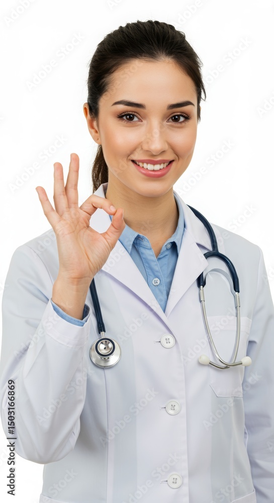a young female doctor making and showing a signature, on a pure white background
a young female doctor making and showing a signature, on a pure white background