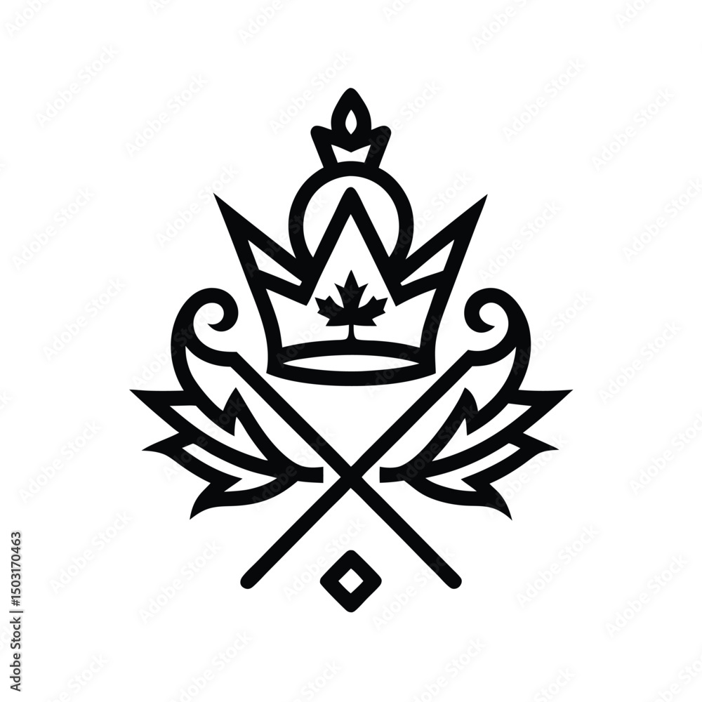 Fototapeta premium Canadian Crown Maple Leaf Skis. 