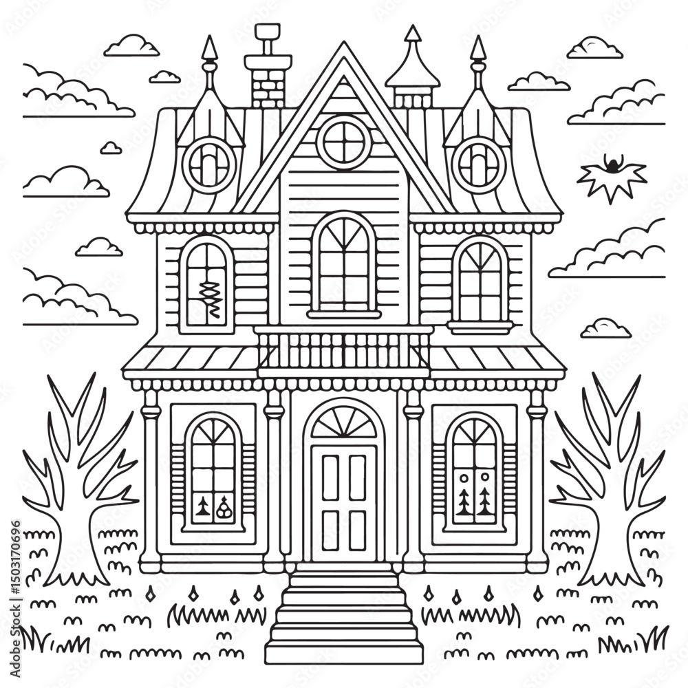 Fototapeta premium Sweet Halloween Coloring Pages for Adults