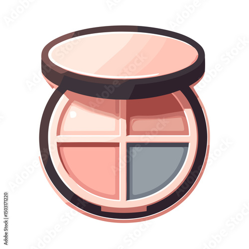 Cosmetic palette vector image featuring colorful shades for beauty and makeup concept on transparent background