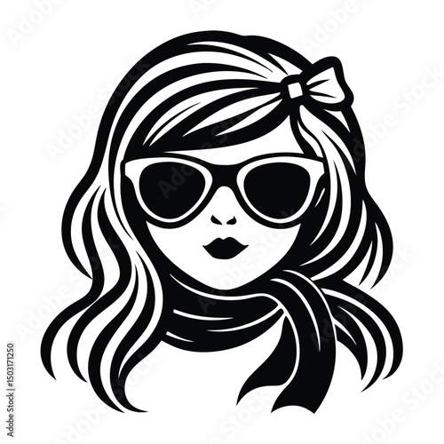 Messy hair bun, vector woman silhouette. Beautiful girl drawing illustration, Women face silhouette with hair bun