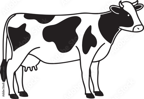 A cow line art