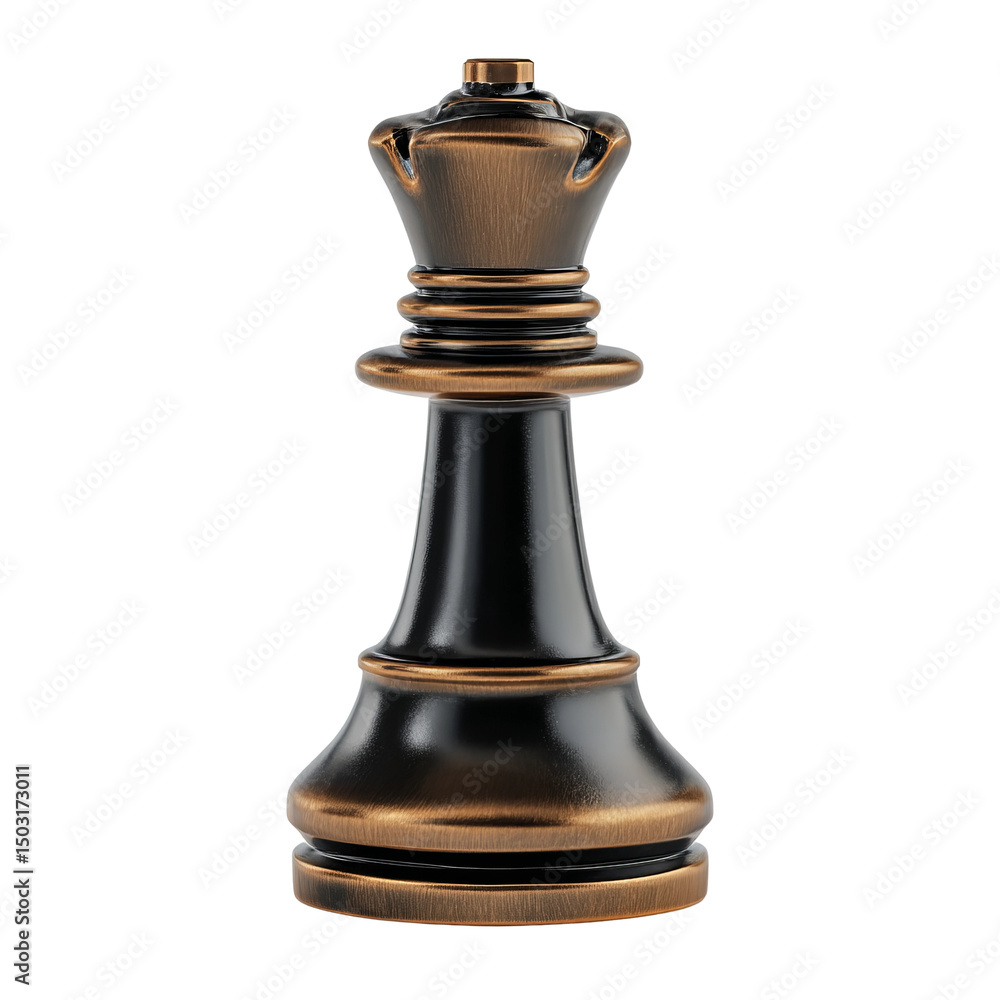 A solitary chess queen piece standing proudly, a symbol of strategy and power. Its elegant design hints at the complexity of the game A solitary chess queen piece standing proudly, a symbol of strategy and power. Its elegant design hints at the complexity of the game