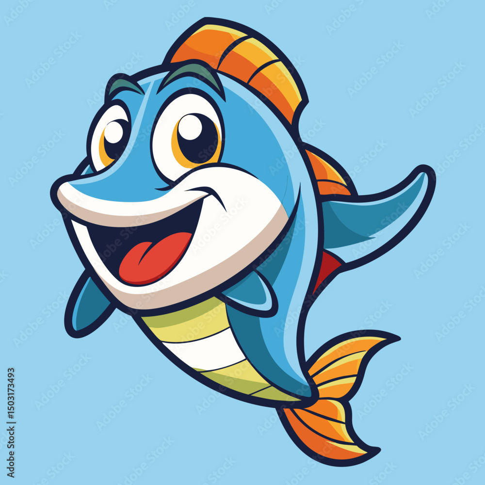 Naklejka premium funny fish cartoon