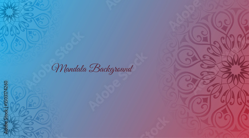 Simple Mandala Background, red and blue gradation