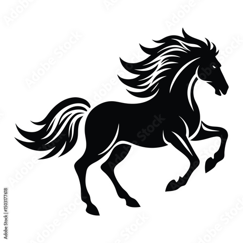 horse silhouette vector, horse black vector