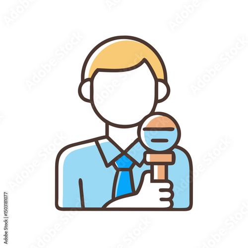 Journalist Holding Microphone Icon