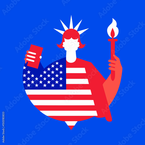 Vector illustration of a symbol of American patriotism and pride