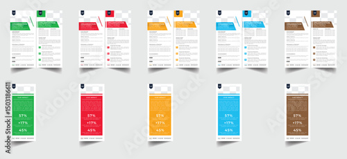 Rollup Technical Data Sheet layout template. Roll up modern Dl product catalog design template, Minimalist product brochure template design, corporate flyer, business flyer, DL flyer, Rollup design