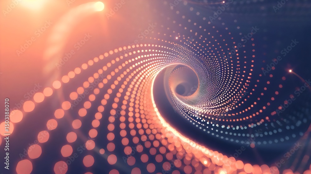 Obraz premium Abstract spiral background with glowing dots design for modern technology and futuristic concepts