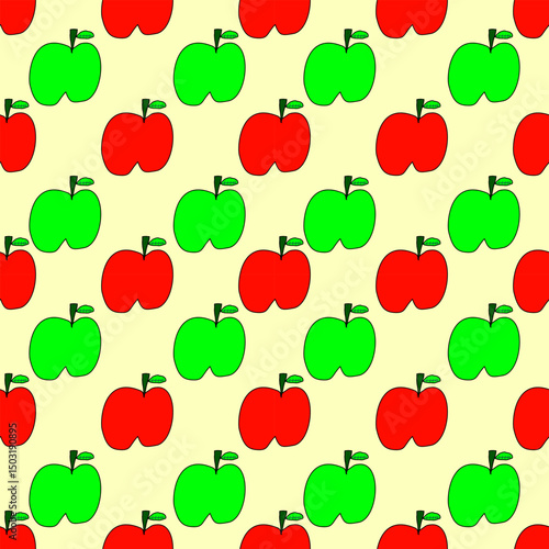Colorful apple pattern on a light background