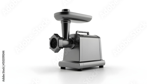 Household electric meat grinder in metal case