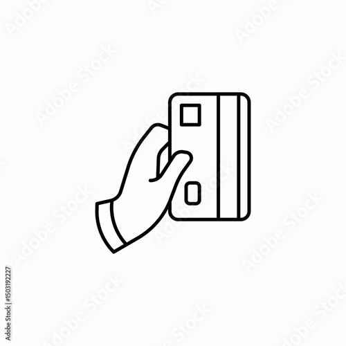 credit card hand icon sign vector