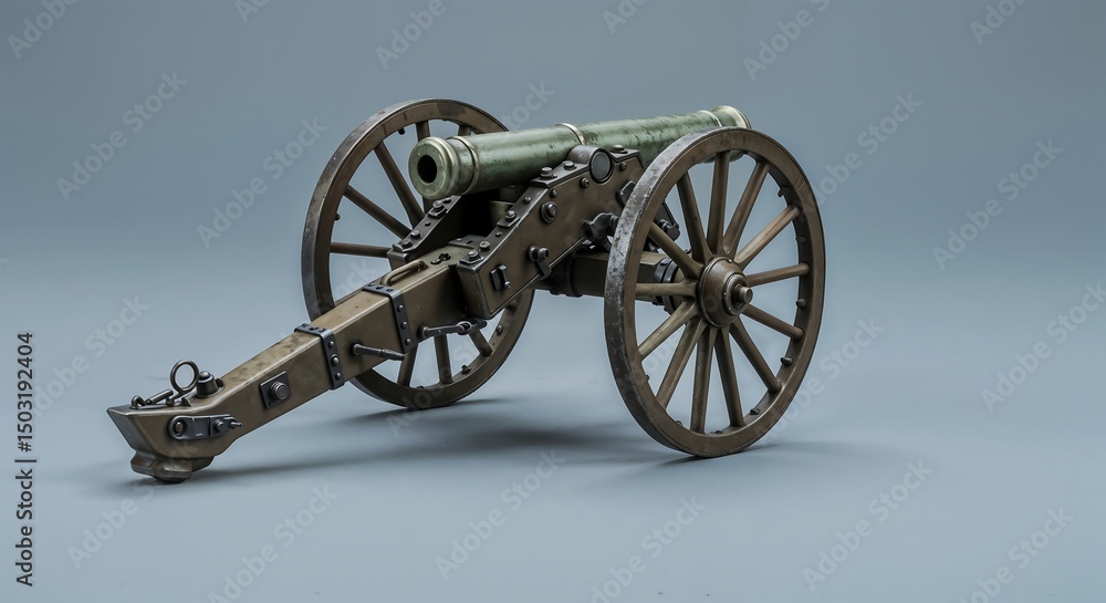 Fototapeta premium Miniature Cannon A Detailed Model of Historic Artillery