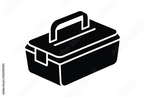 Silhouette art illustration of a school lunch box.eps