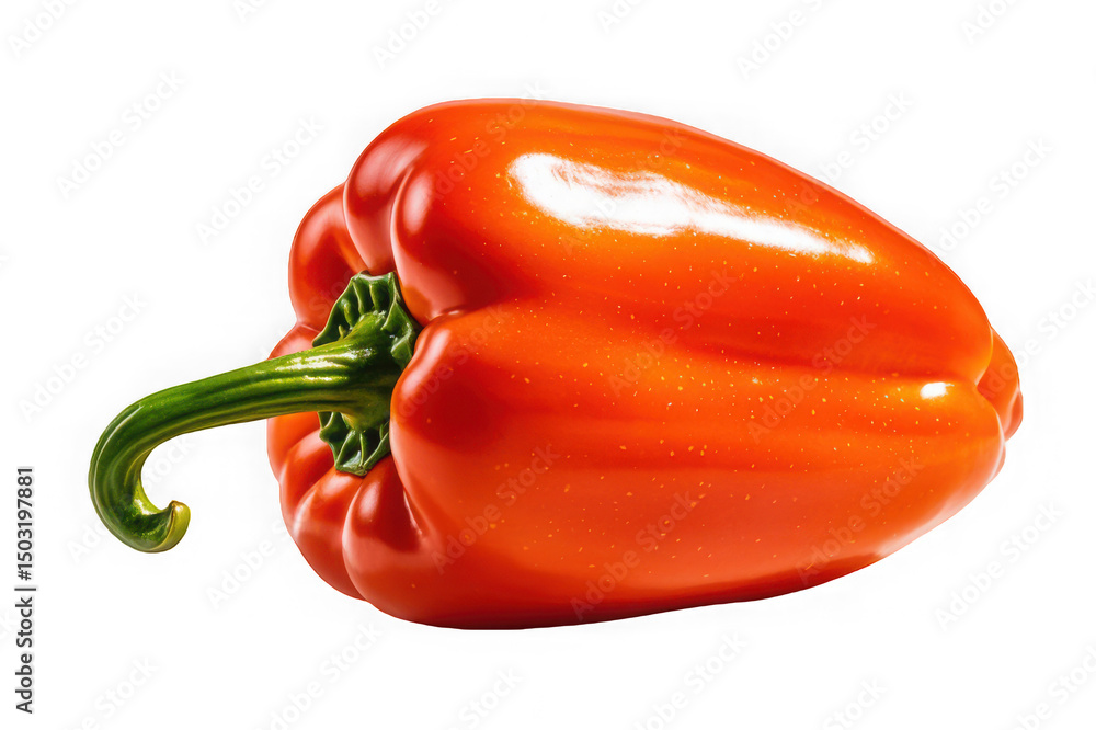 Single fresh orange bell pepper isolated on black Single fresh orange bell pepper isolated on black