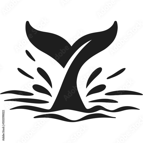 Whale Tail Diving Icon