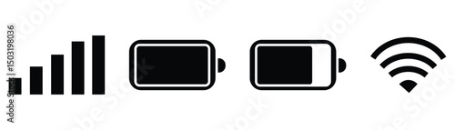 Wi-Fi icon vector. Network and Wi-Fi icon, battery vector. Connect to internet service. Mobile internet, electric tower, cloud, store, online, network, power. Technology concept vector illustration.