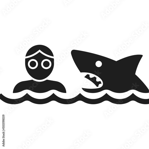 Shark Attack Danger Icon