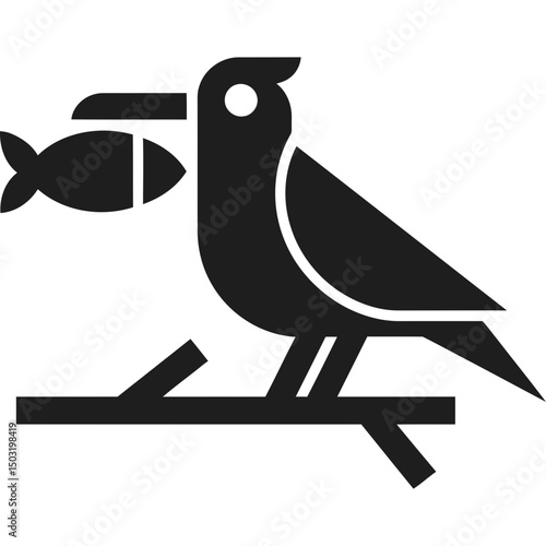 Bird Catching Fish Icon
