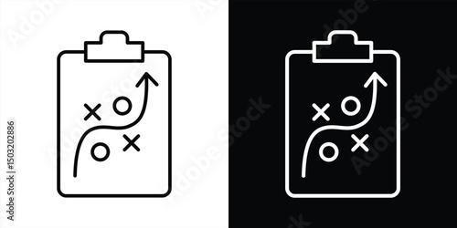 action plan icon. contain clipboard strategy, game plan, tactical thin line icon symbol sign. vector illustration