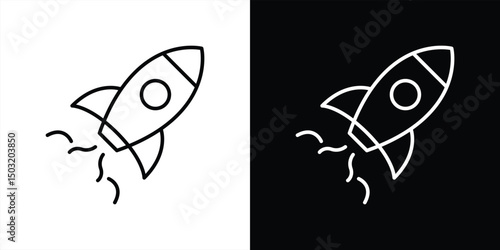 rocket launch icon. containing start up, growth, innovation, launch spaceship thin line icon for your app symbol sign. vector illustration