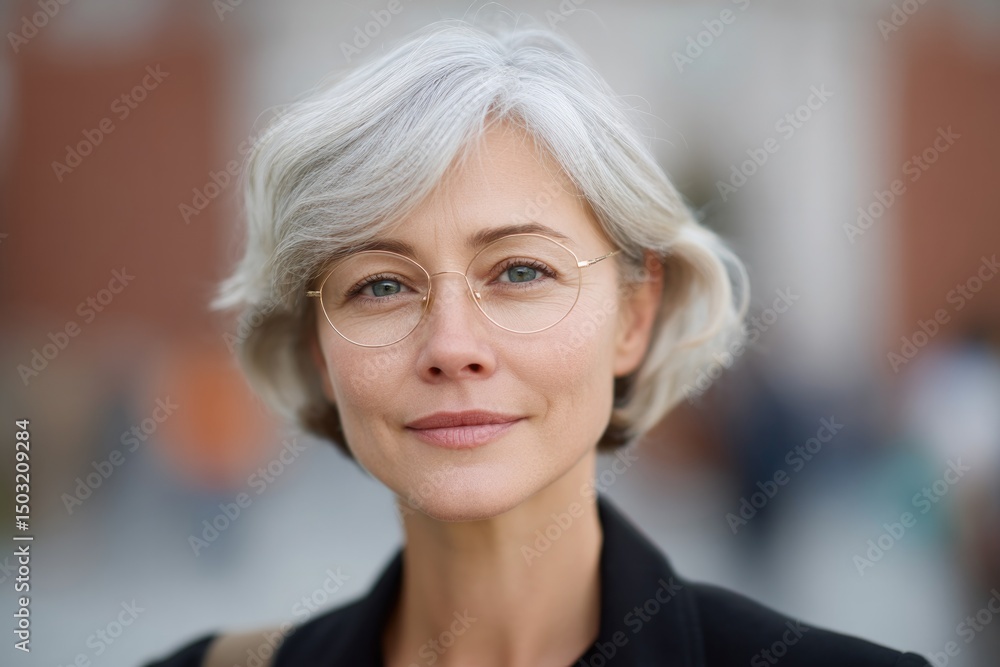 focus on professional individual of any race age or gender standing in front of educational institution with blurred focus on professional individual of any race age or gender standing in front of educational institution with blurred
