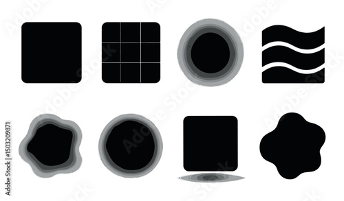Abstract silhouette icons set – simple, vector and compose design elements
