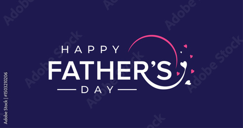 Happy Father’s Day text-based vector logo design. Father's Day, love, heart, love circle vector design template