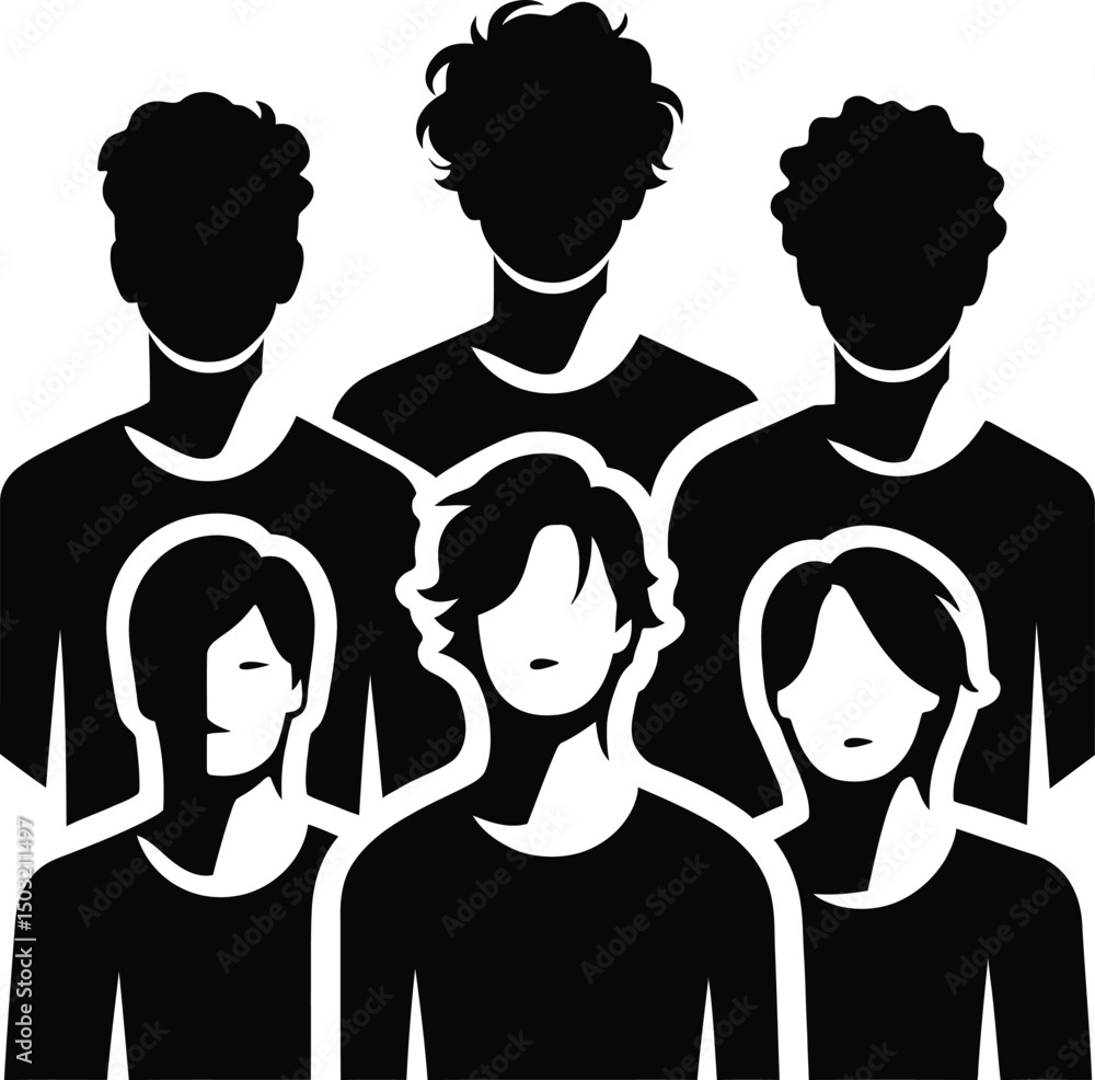 Group of people silhouette icon isolated on transparent background Group of people silhouette icon isolated on transparent background