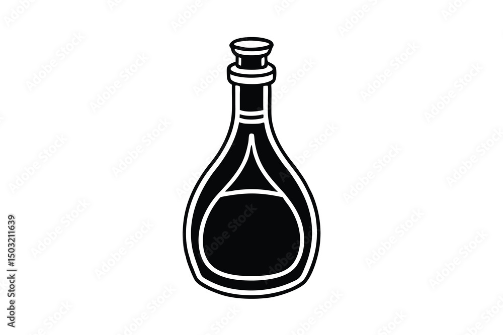 Elegant black and white bottle design for oil or perfume Elegant black and white bottle design for oil or perfume