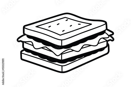 Delicious double decker sandwich illustration clipart