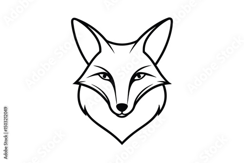 Elegant line art fox head design wildlife animal graphic